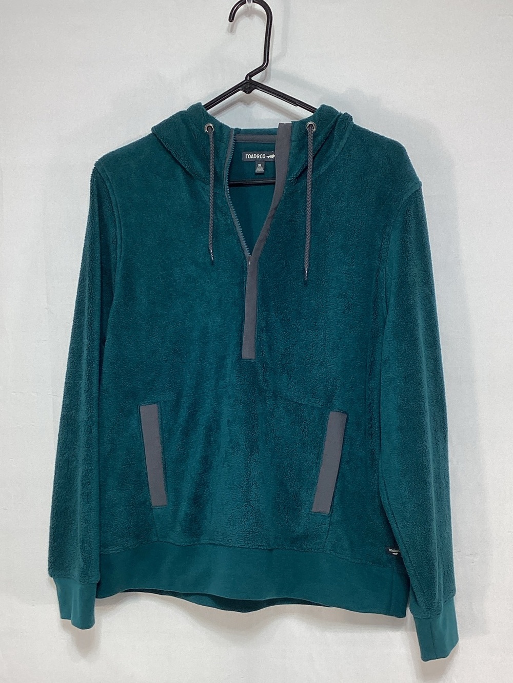 Toad&Co XL Teal Plush Quarter-Zip Hoodie